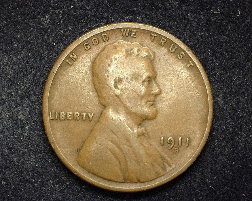 1911 S Lincoln Wheat Cent VG - Coin