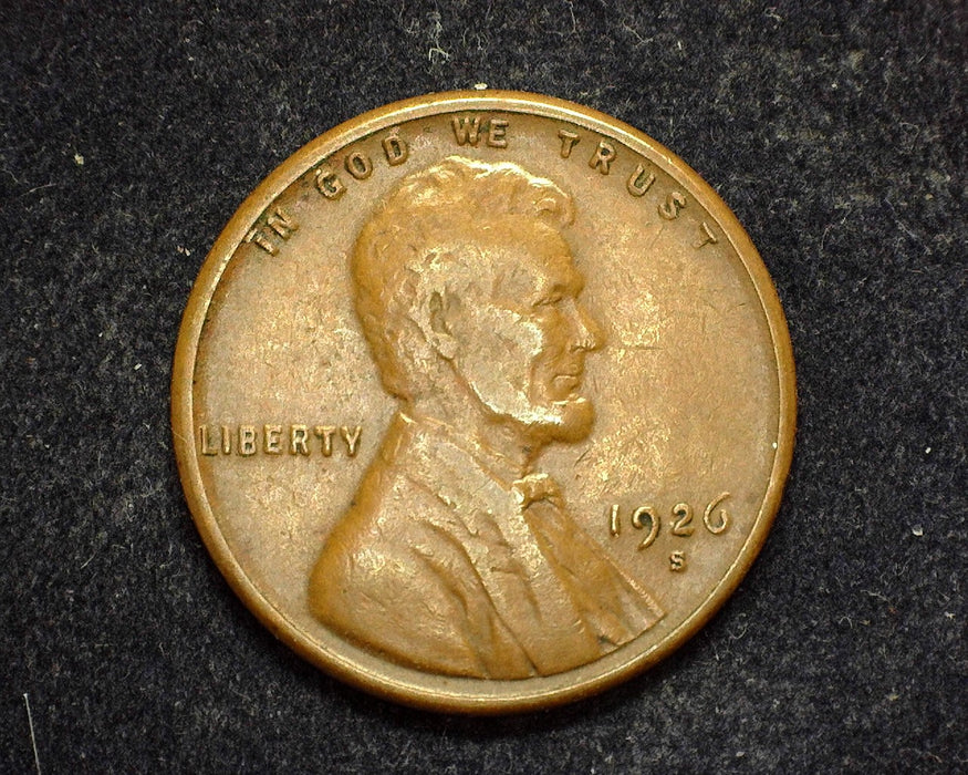 1926 S Lincoln Wheat Penny/Cent F - US Coin