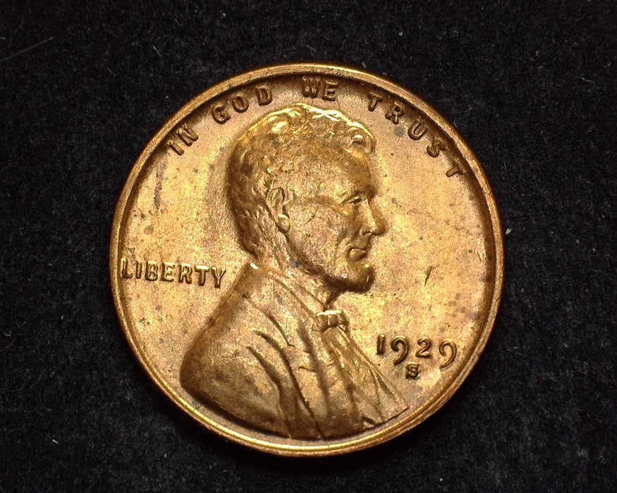 1929 S Lincoln Wheat Penny/Cent BU Red - US Coin