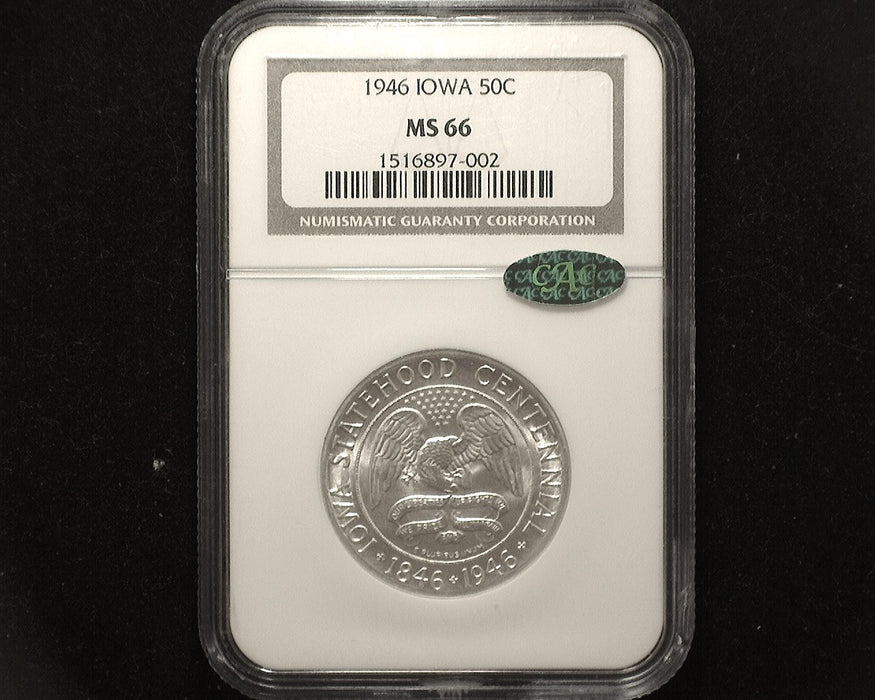 1946 Iowa Commemorative MS66 NGC CAC Sticker - US Coin