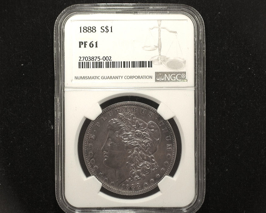 1888 Morgan Dollar PF61 NGC Rare proof with only 833 made. Nice coin with dark toning. - US Coin