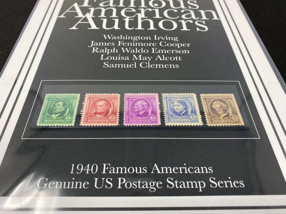 Gift for Authors - USPS 1940 Famous American Authors Stamps - 8.5x11 Framable Art US Stamp