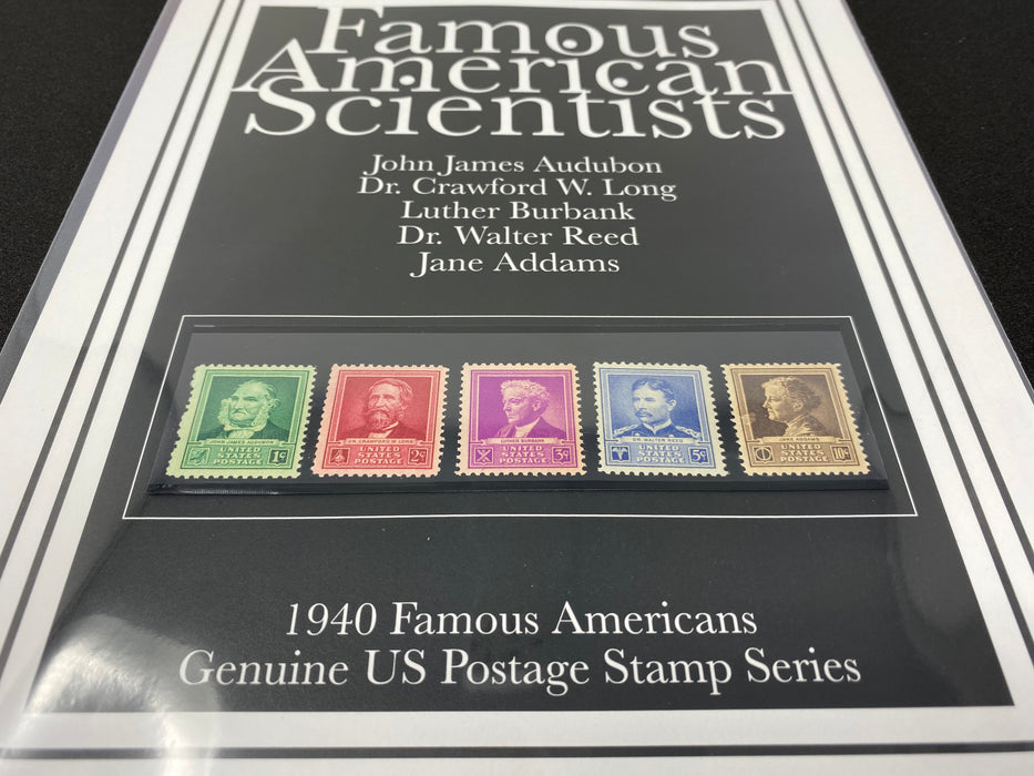 Gift for Scientists - USPS 1940 Famous American Scientists Stamps - 8.5x11 Framable Art US Stamp