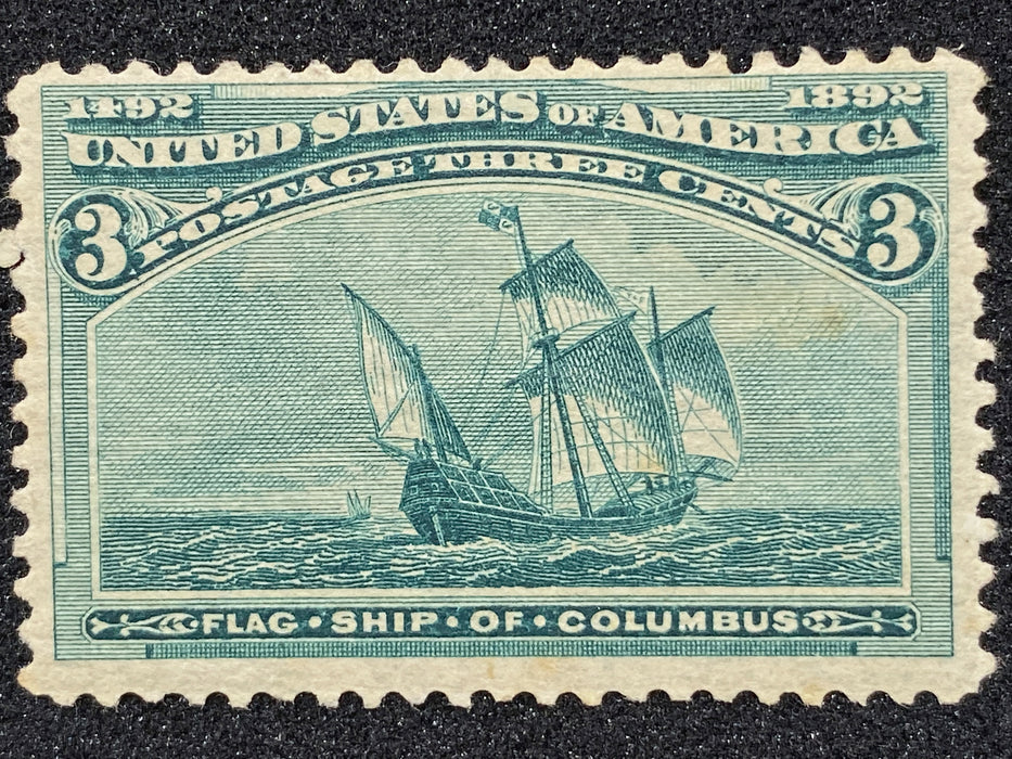 #232 Stamp 3 Cent 1893 Columbian Issue F MLH Fresh Color US Stamp