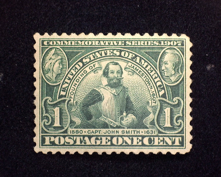 #328 1 Cent Jamestown Mint VF/XF LH US Stamp