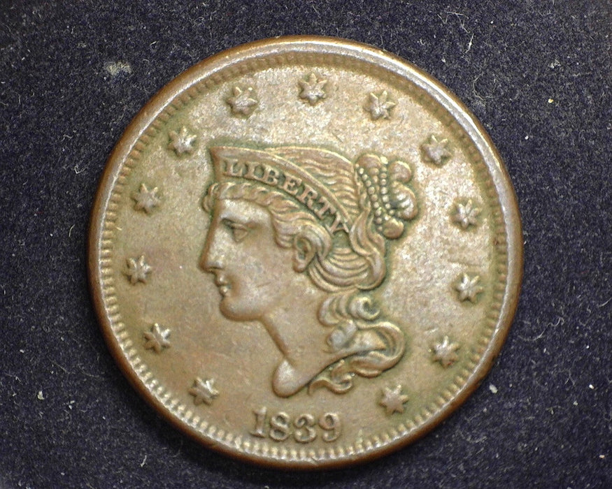 1839 Braided Hair Large Cent XF - US Coin