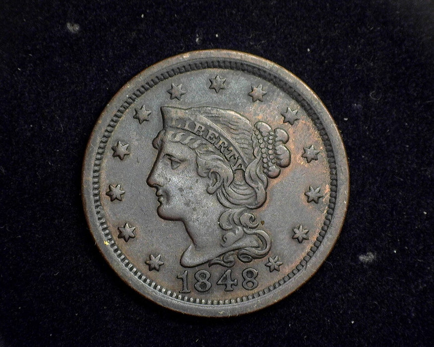 1848 Braided Hair Large Cent XF - US Coin