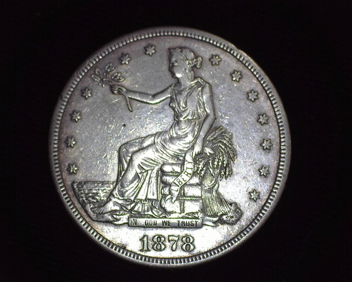 1878 Trade Dollar S Morgan XF Obverse - US Coin - Huntington Stamp and Coin