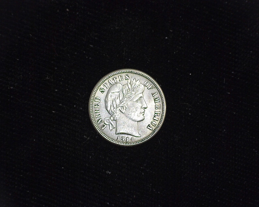 1914 Barber Dime BU MS-60+ - US Coin