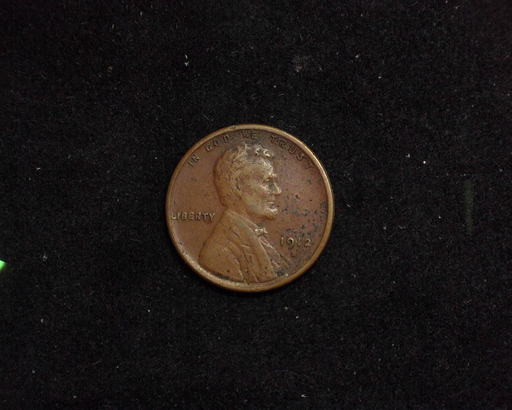 1912 S Lincoln Wheat F Corrosion Obverse - US Coin - Huntington Stamp and Coin