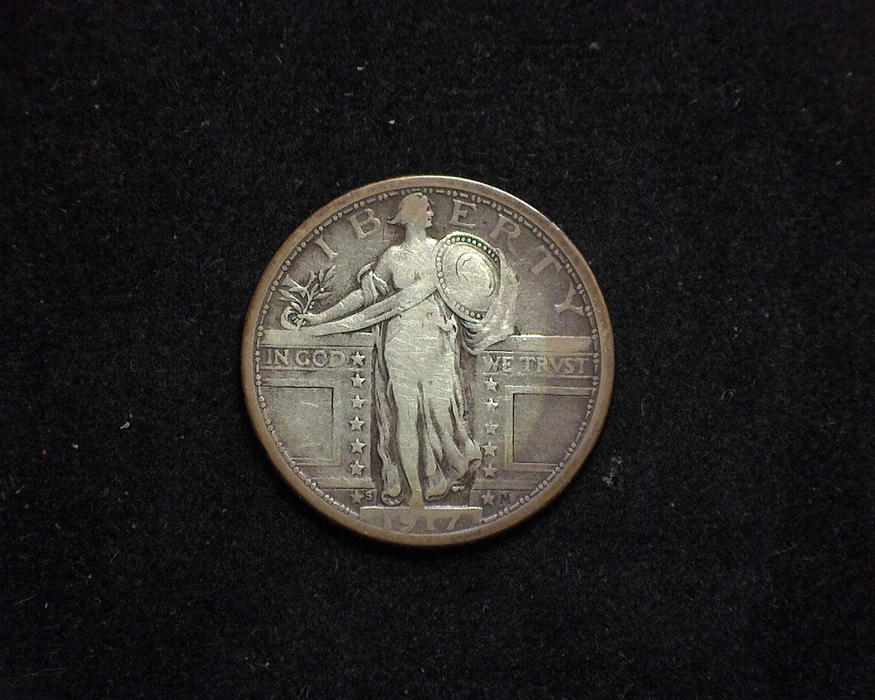 HS&C: 1917 TYI S Quarter Standing Liberty VG Coin