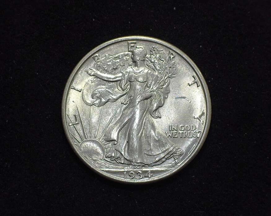 HS&C: 1934 Half Dollar Walking Liberty BU, MS-63 Coin