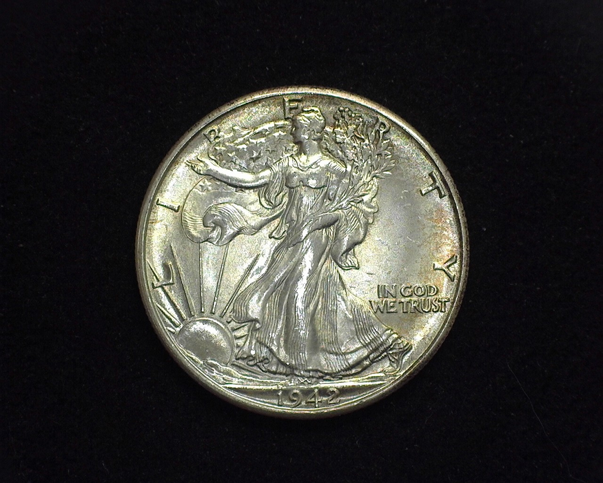 HS&C: 1942 D Half Dollar Walking Liberty BU, MS-64 Coin