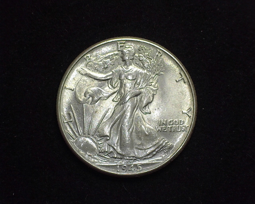 HS&C: 1945 Half Dollar Walking Liberty BU, MS-65 Coin