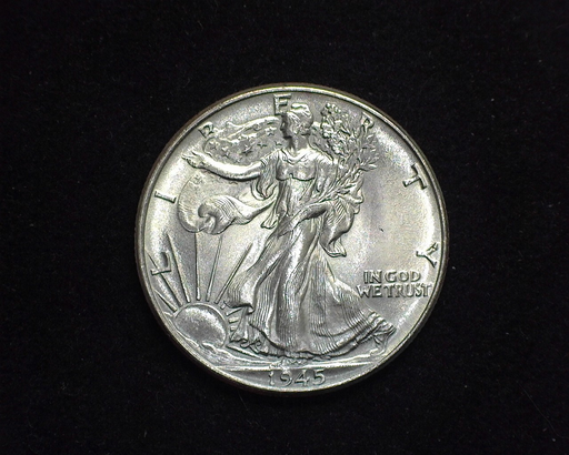 HS&C: 1945 Half Dollar Walking Liberty BU, MS-65 Coin