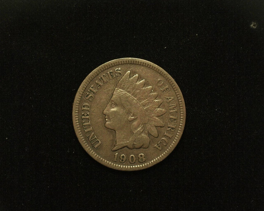 HS&C: 1908 S Indian Head Cent/Penny F Coin