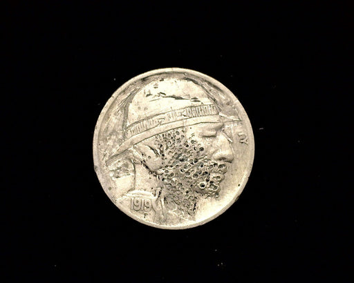 HS&C: 1919 P Buffalo Nickel Hobo nickel beard and hat. Coin