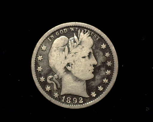 HS&C: 1892 P Barber Quarter VG/F Coin