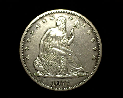 HS&C: 1877 S Liberty Seated Half Dollar AU Coin