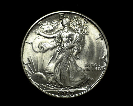 HS&C: 1937 S Walking Liberty Half Dollar BU MS-63 Coin