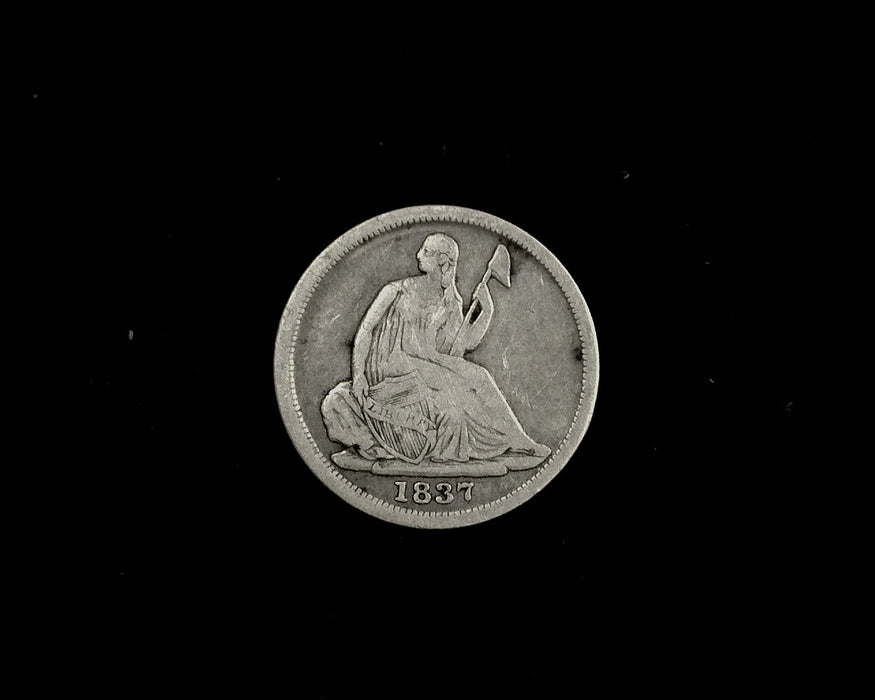 1837 No Star Seated Liberty Half Dime F - US Coin