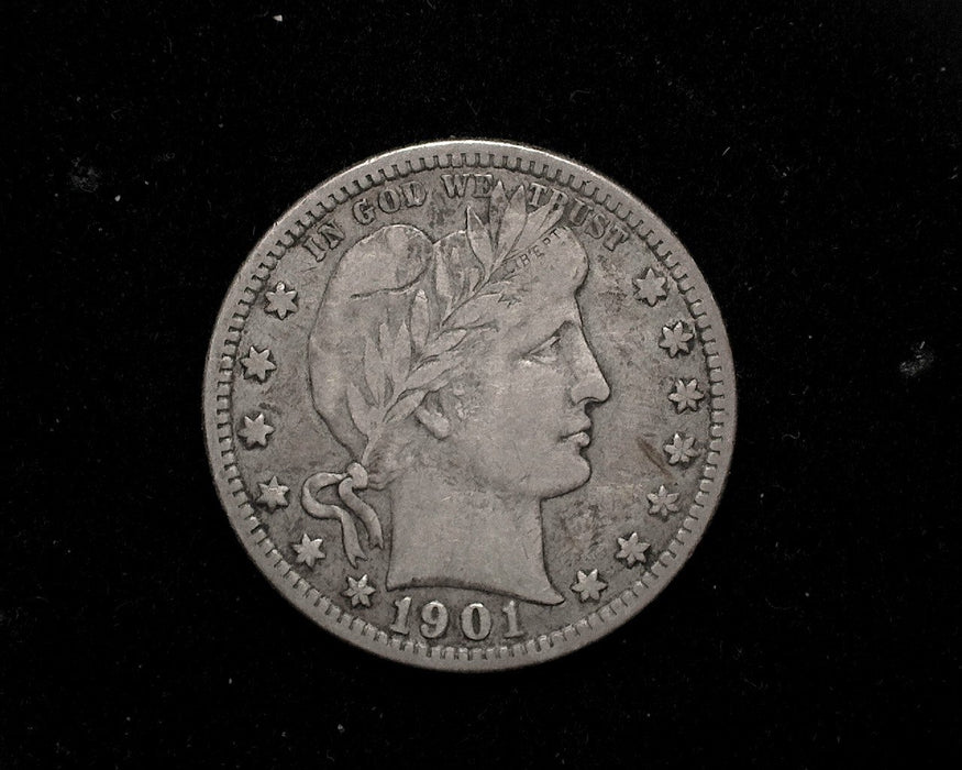 HS&C: 1901   Barber Quarter VF  Coin