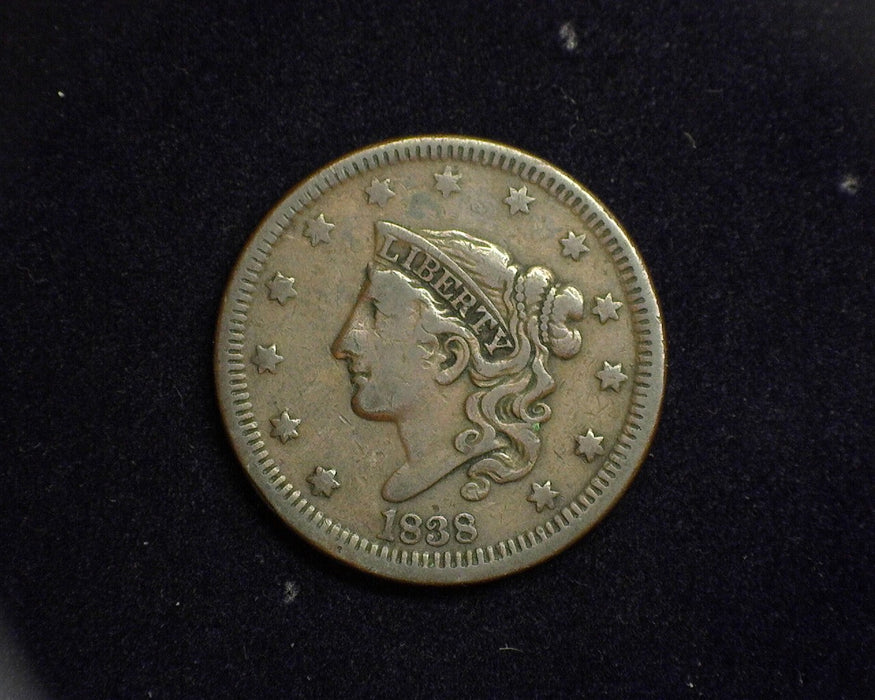 1838 Large Cent Matron Cent VF - US Coin