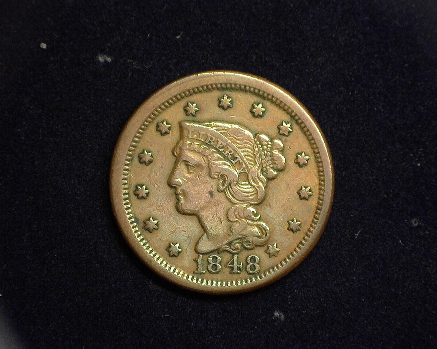 1848 Large Cent Braided Hair Cent VF/XF - US Coin