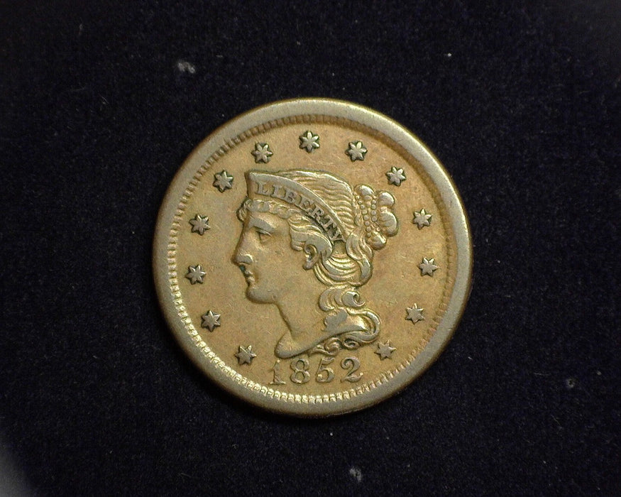 1852 Large Cent Braided Hair Cent XF - US Coin