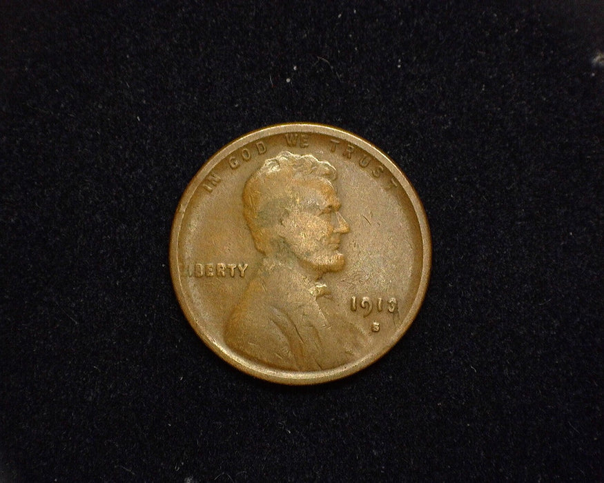 1913 S Lincoln Wheat Cent VG - US Coin