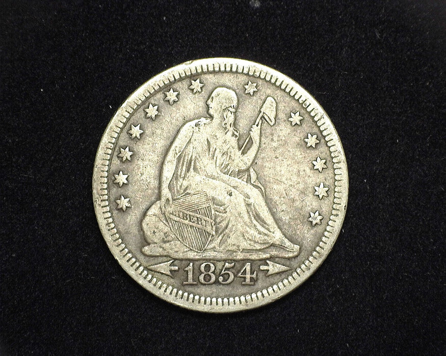 1854 Arrows Liberty Seated Quarter F - US Coin