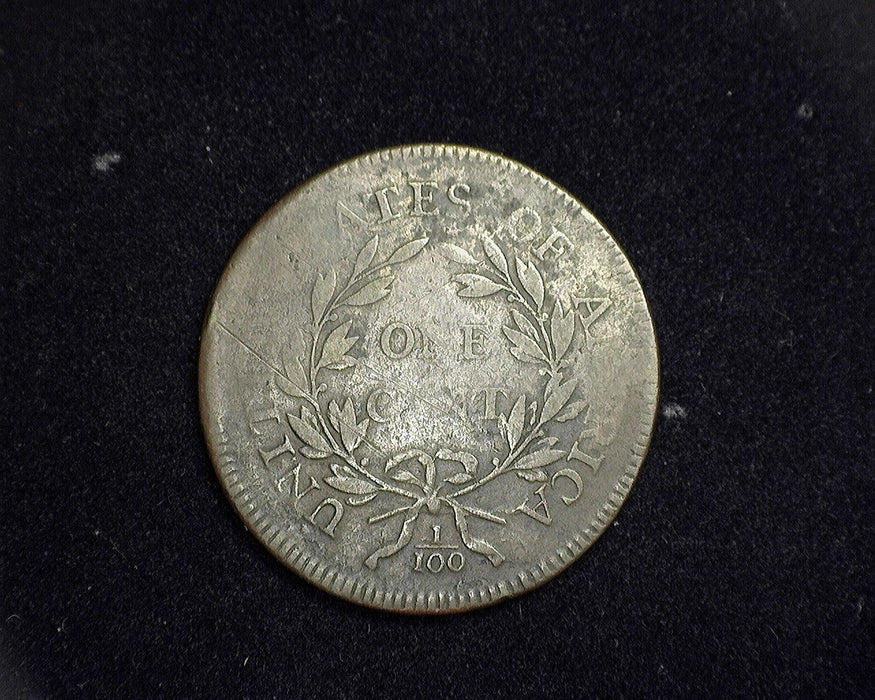 1795 Liberty Cap plain edge Flowing Hair Cent F Scratching porosity. - US Coin