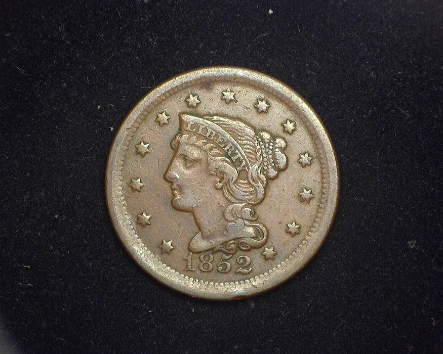 1852 Large Cent Braided Hair Cent VF - US Coin