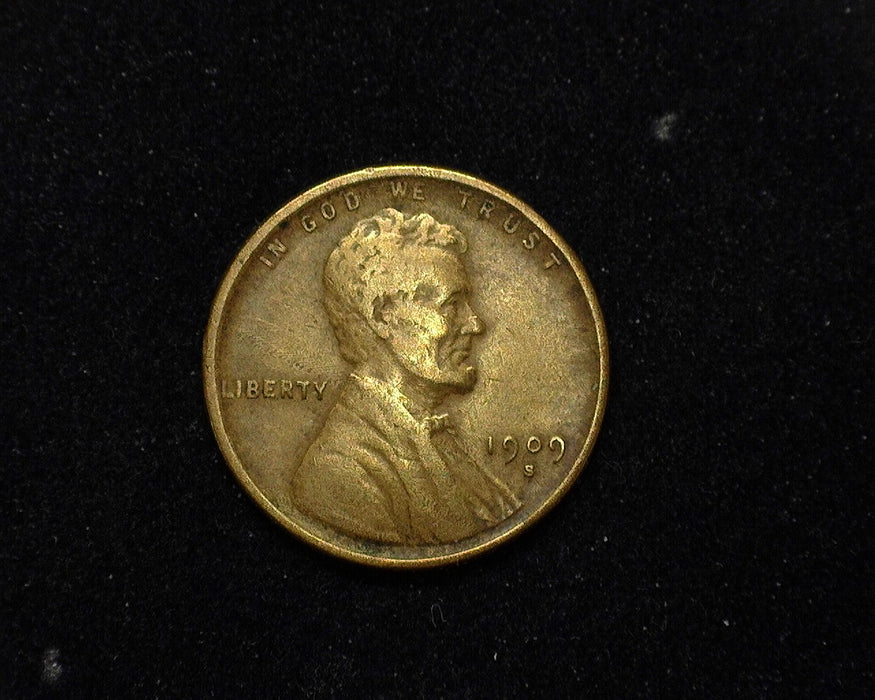 1909 S Lincoln Wheat Cent F - US Coin