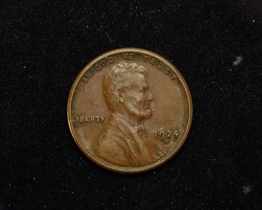 1924 S Lincoln Wheat Cent VF - US Coin