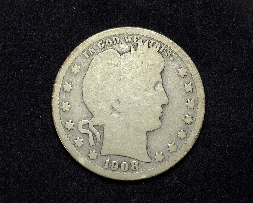 1908 S Barber Quarter G - US Coin