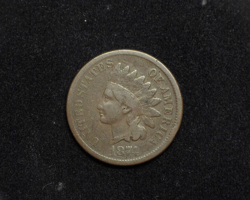 1874 Indian Head Penny/Cent VG - US Coin