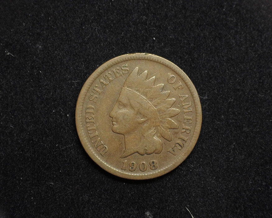 1908 S Indian Head Penny/Cent F - US Coin