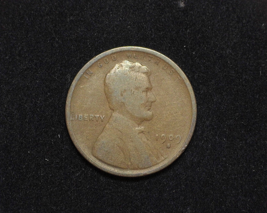 1909 S Lincoln Wheat Penny/Cent VG - US Coin