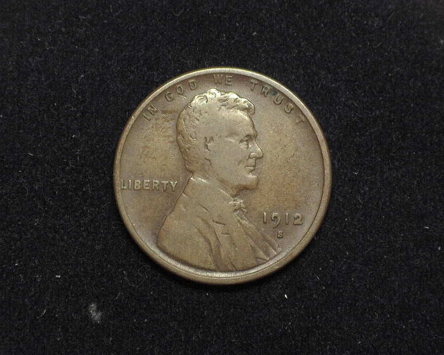 1912 S Lincoln Wheat Penny/Cent F - US Coin