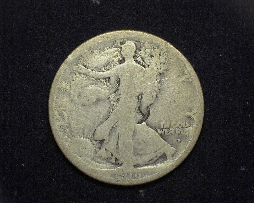 1916 D Liberty Walking Half Dollar G Obverse - US Coin