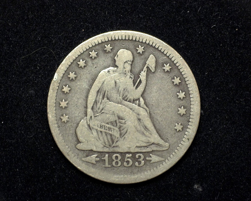 1853 Liberty Seated Quarter F - US Coin