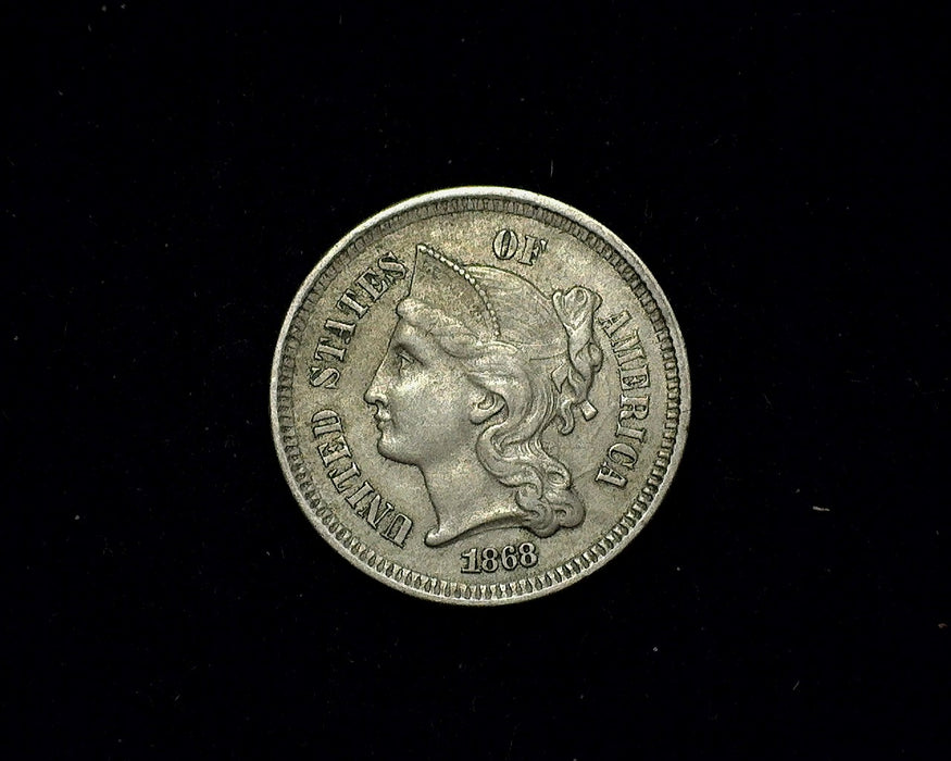 1868 Three Cent Nickel XF - US Coin