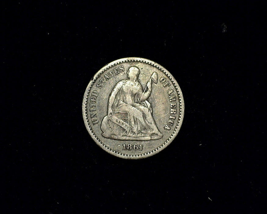 1861 Liberty Seated Half Dime F - US Coin