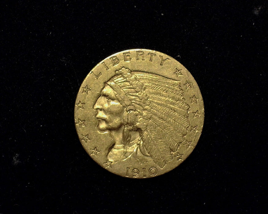 1910 Indian Head Gold Quarter Eagle XF - US Gold Coin