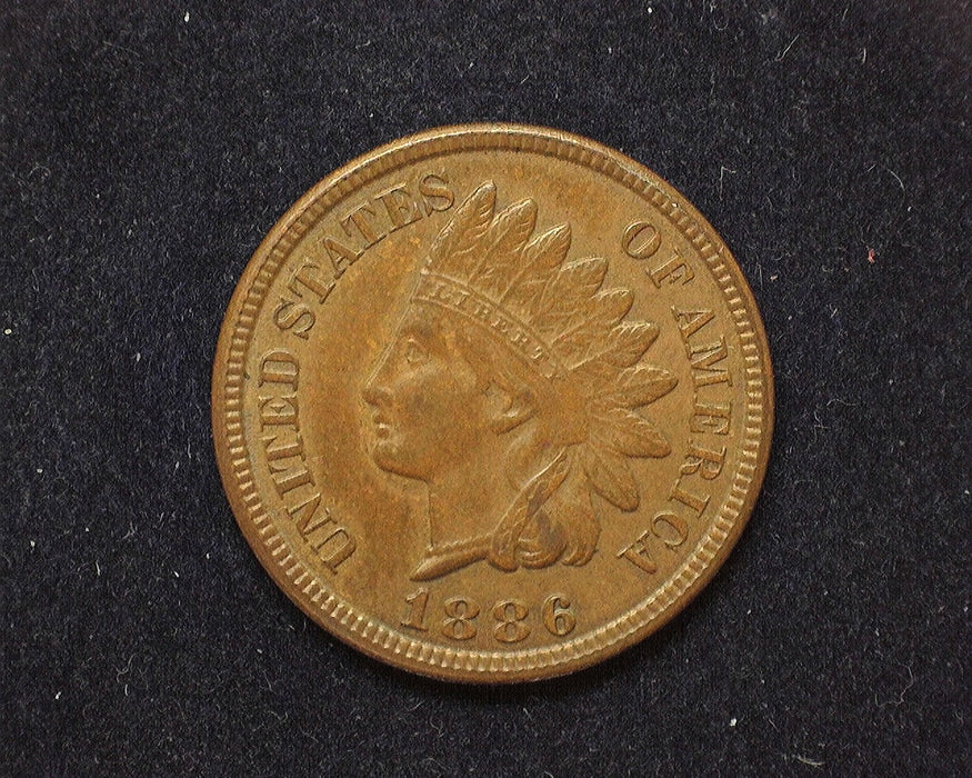 1886 Indian Head Penny/Cent AU Variety 2. Traces of red. - US Coin