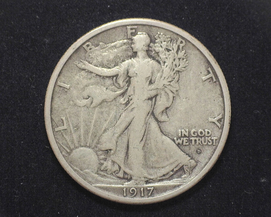 1917 D Walking Liberty Half Dollar F/VF Obverse - US Coin