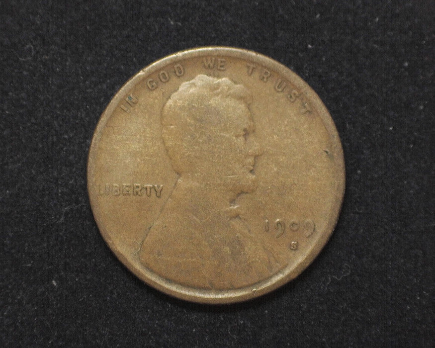 1909 S Lincoln Wheat Penny/Cent VG - US Coin