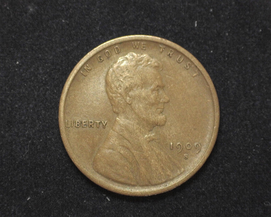 1909 S Lincoln Wheat Penny/Cent VF+ VDB - US Coin