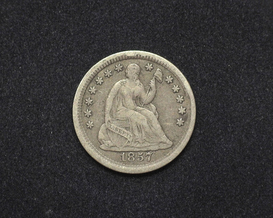 1857 Liberty Seated Half Dime F - US Coin